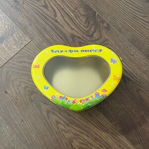 Build-A-Bear Yellow Heart-Shaped Metal Tin Storage Box